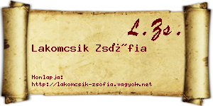 Lakomcsik Zsófia névjegykártya